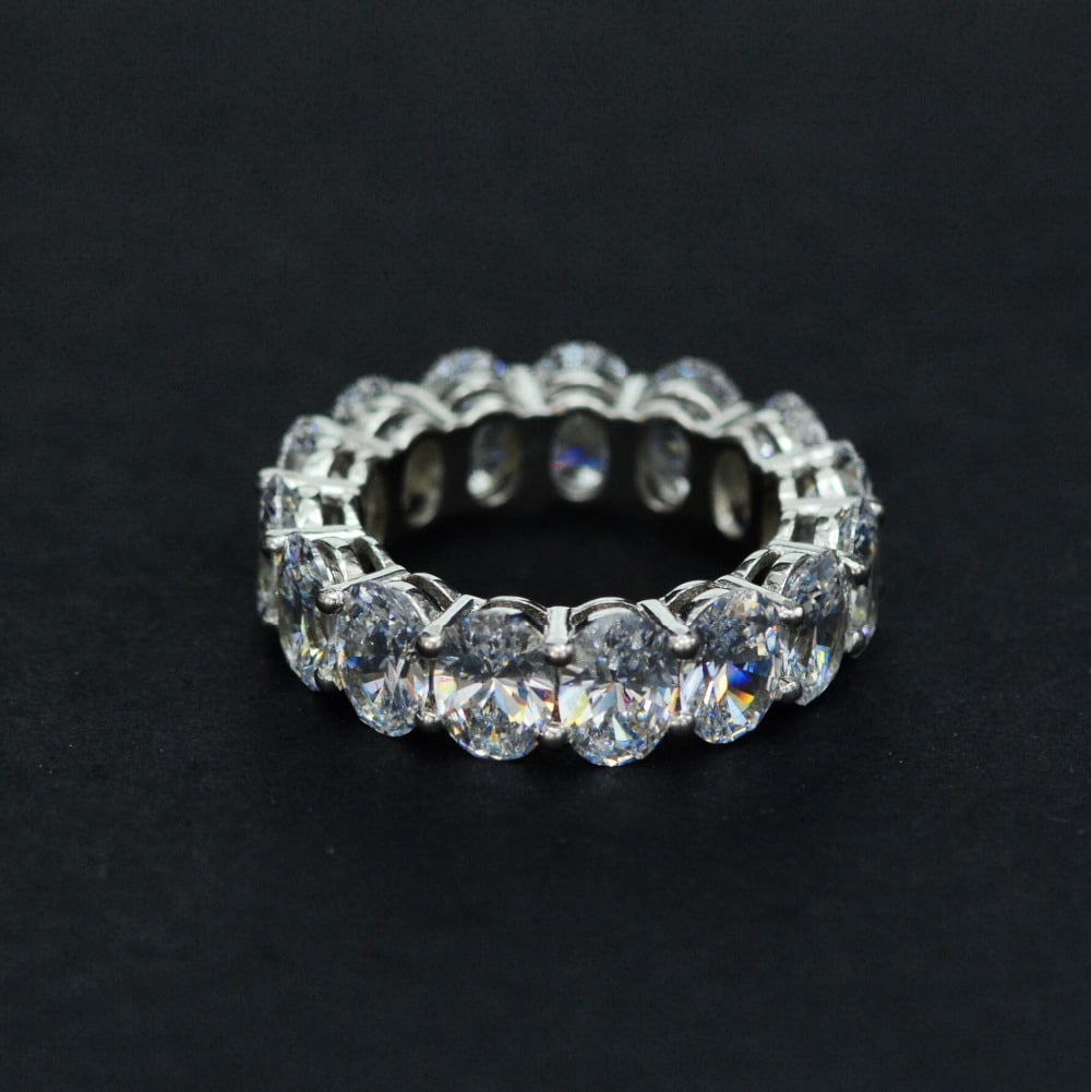 יוקרה סגלגל לחתוך Moissanite יהלומי טבעת 100% מקורי 925 סטרלינג כסף אירוסין נישואים טבעות נשים תכשיטי כלה