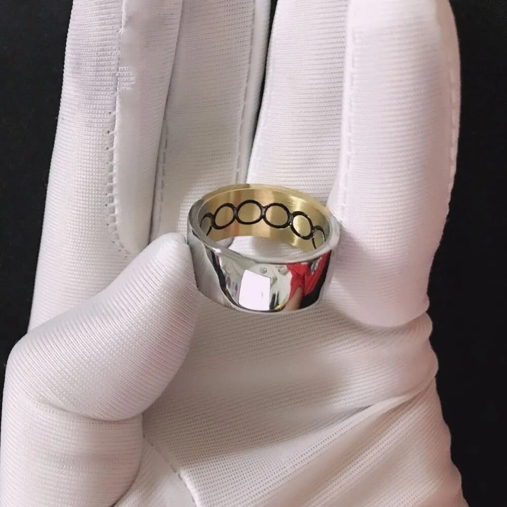 שבע ברכות S ספינינג טבעת עם נירוסטה קמע קמע אטלנטיס טבעת עבור נשים גברים כסף זהב שני צבעים