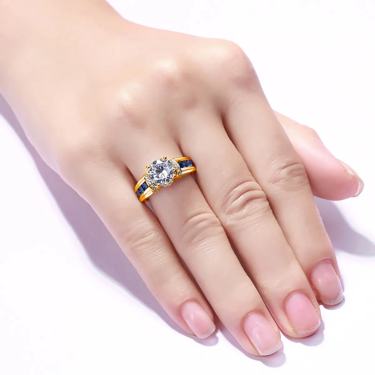 מוסמך D צבע VVS1 2ct Moissanite יהלומי טבעת לנשים 100% סטרלינג כסף טוב באיכות חתונה תכשיטי לעבור בדיקת יהלומים