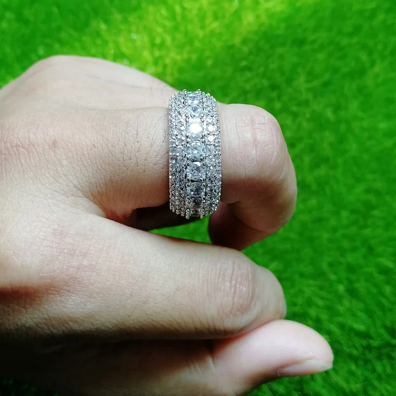 היפ הופ ראפר בלינג קרח החוצה AAA מעוקב Zirconia טבעת לגברים נשים 1 שורה CZ טניס טבעות באיכות גבוהה המפלגה תכשיטי זהב צבע