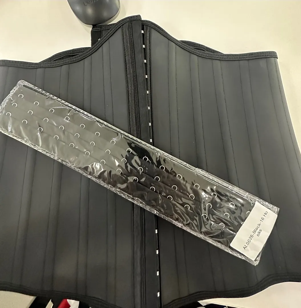 XXS XS 25 פלדת עצם לטקס מותניים מאמן גוף Shaper בטן רזה בטן חגורת בטן שעון חול מחוך מחוך נשים בתוספת גודל